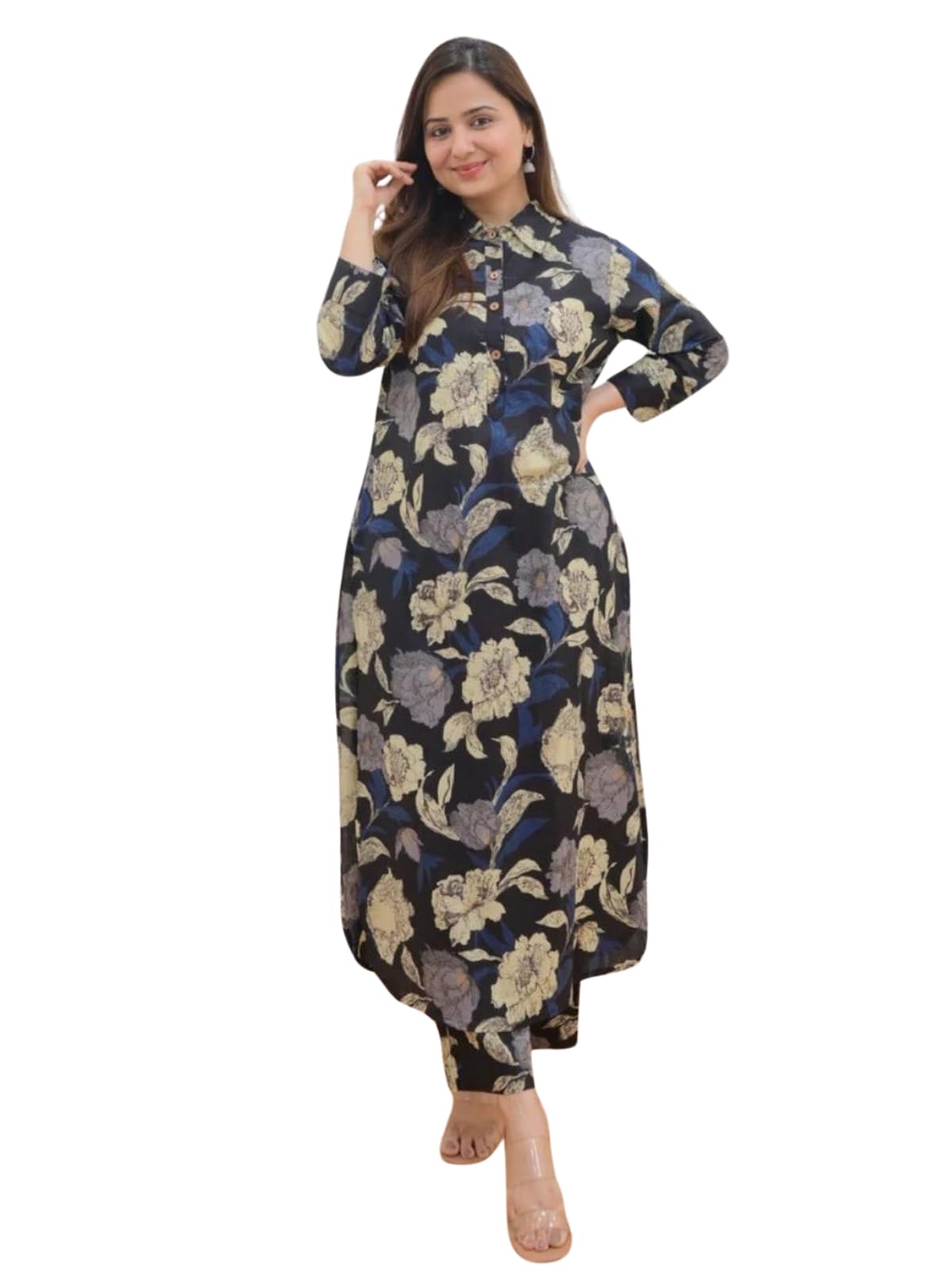 GRECIILOOKSRayon Co Ord Set For Women | Co Ord Set For Women Stylish | Kurta Set For Women | Kurta Set | Ethnic Co Ord Set For Women | 3/4 Sleeve Women's Co-Ord Set
