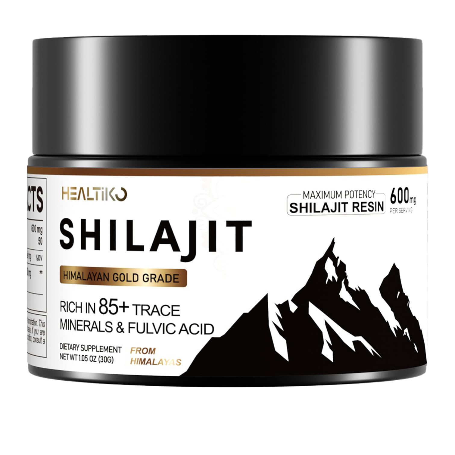 Organic Shilajit Resin 600 MG Shilajit Supplement Authentic Organic Pure Natural for Men & Women，30 Grams（HSR00240115145）