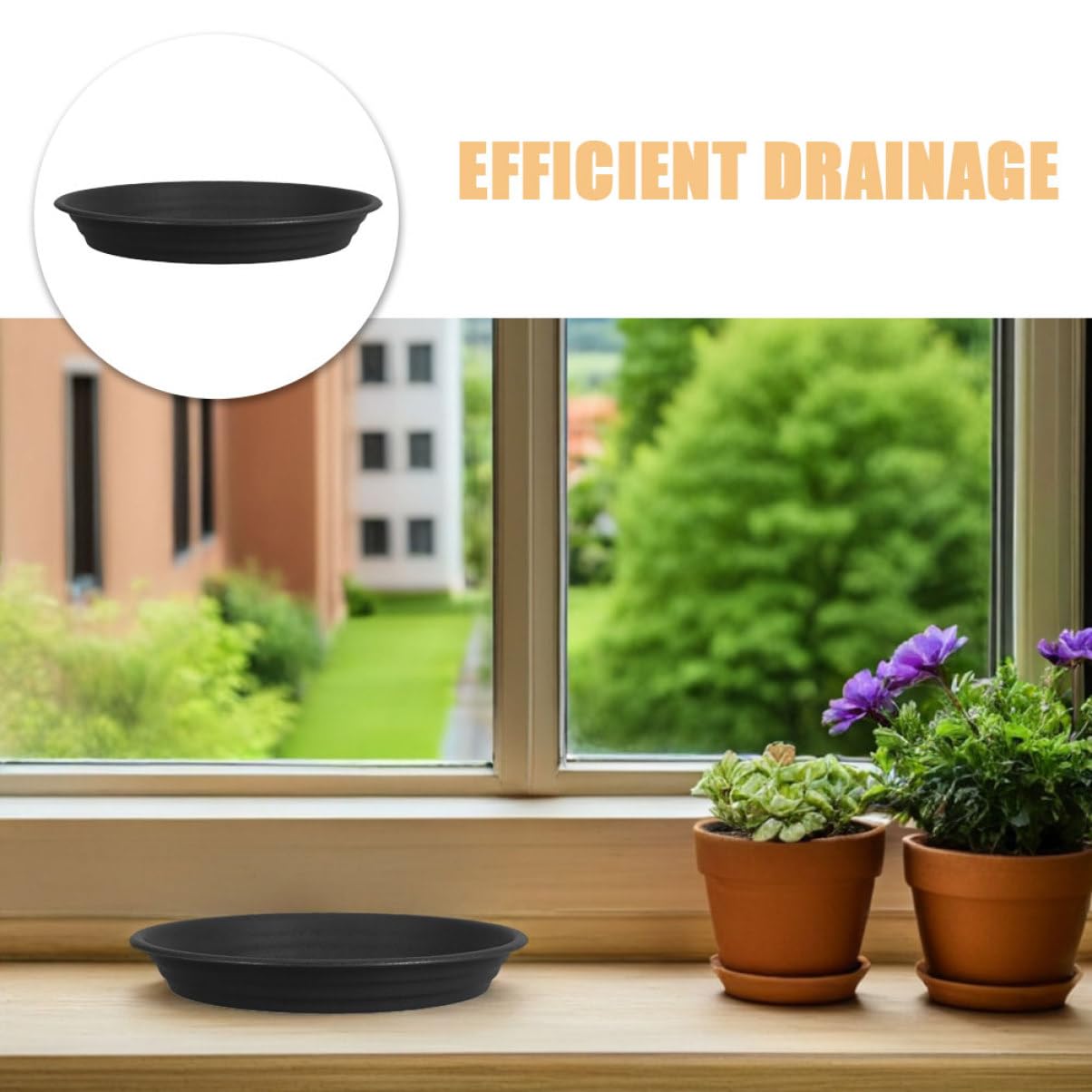 Hemobllo 5 Piezas Bandejas para Macetas de Plantas Platos de Goteo Engrosados para Interior y Exterior Recipientes de Agua para Flores Compatibles con Macetas Estándar Fácil Limpieza y