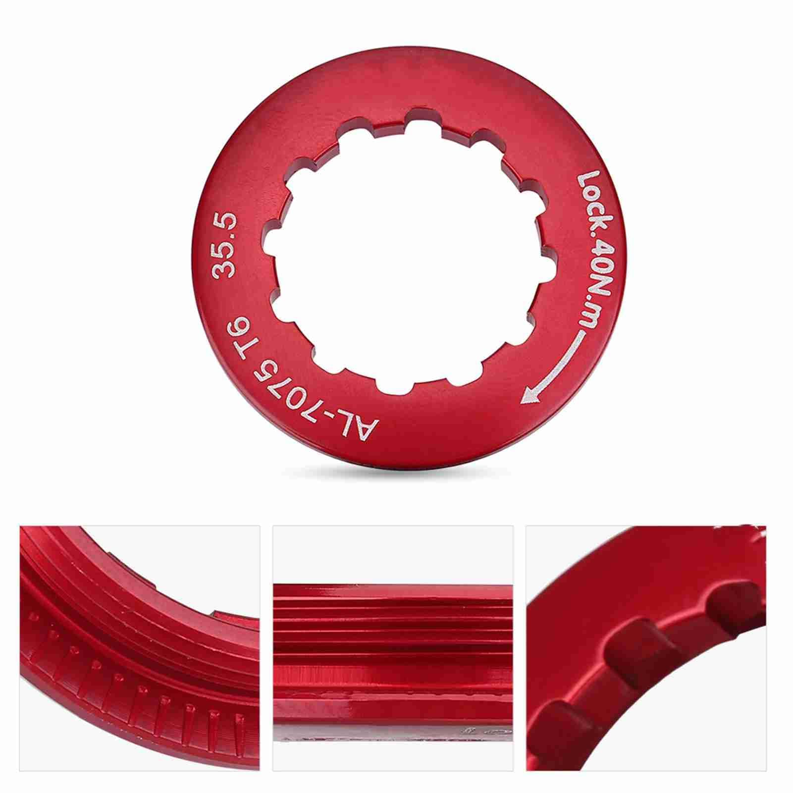 Bicycle Cassettes Lock Ring, Chain Race Lock Ring Cassette Washer for 7-11 Speed Mountain MTB Bicycle Spare Part (Black