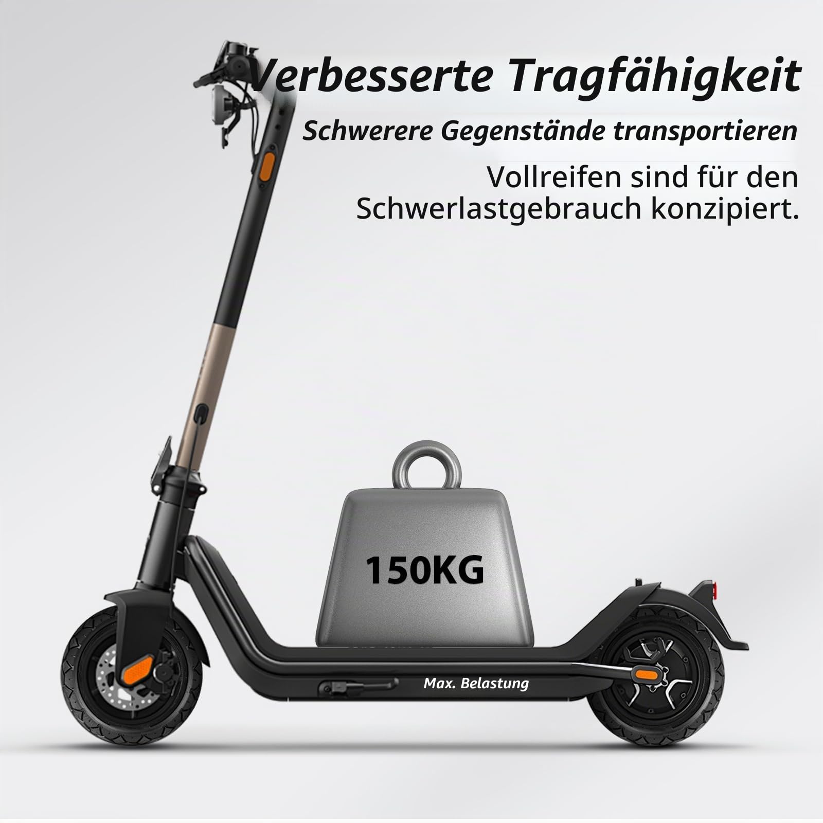10x2,75-6,5 Off-Road Tubeless Ersatzreifen für Kukirin G3 Vollgummireifen | 10 Zoll Vollreifen Kompatibel mit Hiboy Max3, Dualtron 3, KuKirin G3 und Speedway 5, pannensicherer Vollgummireifen