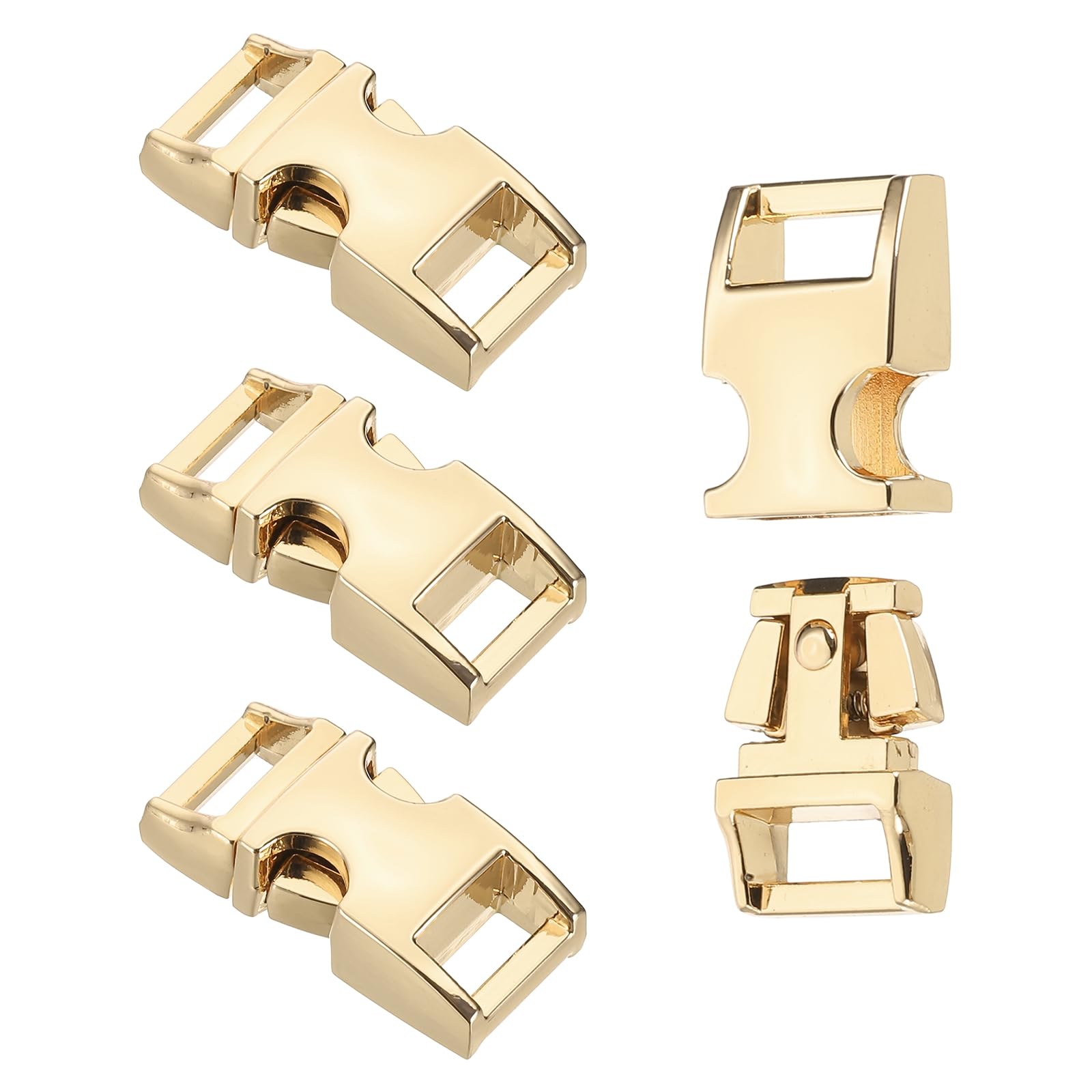PATIKIL Quick Side Release Buckle 25mm, 4Pcs Metal Buckles Replacement No Sewing Snaps Clips Clasps for Backpack Straps Fanny Pack Webbing Dog Collars, Gold
