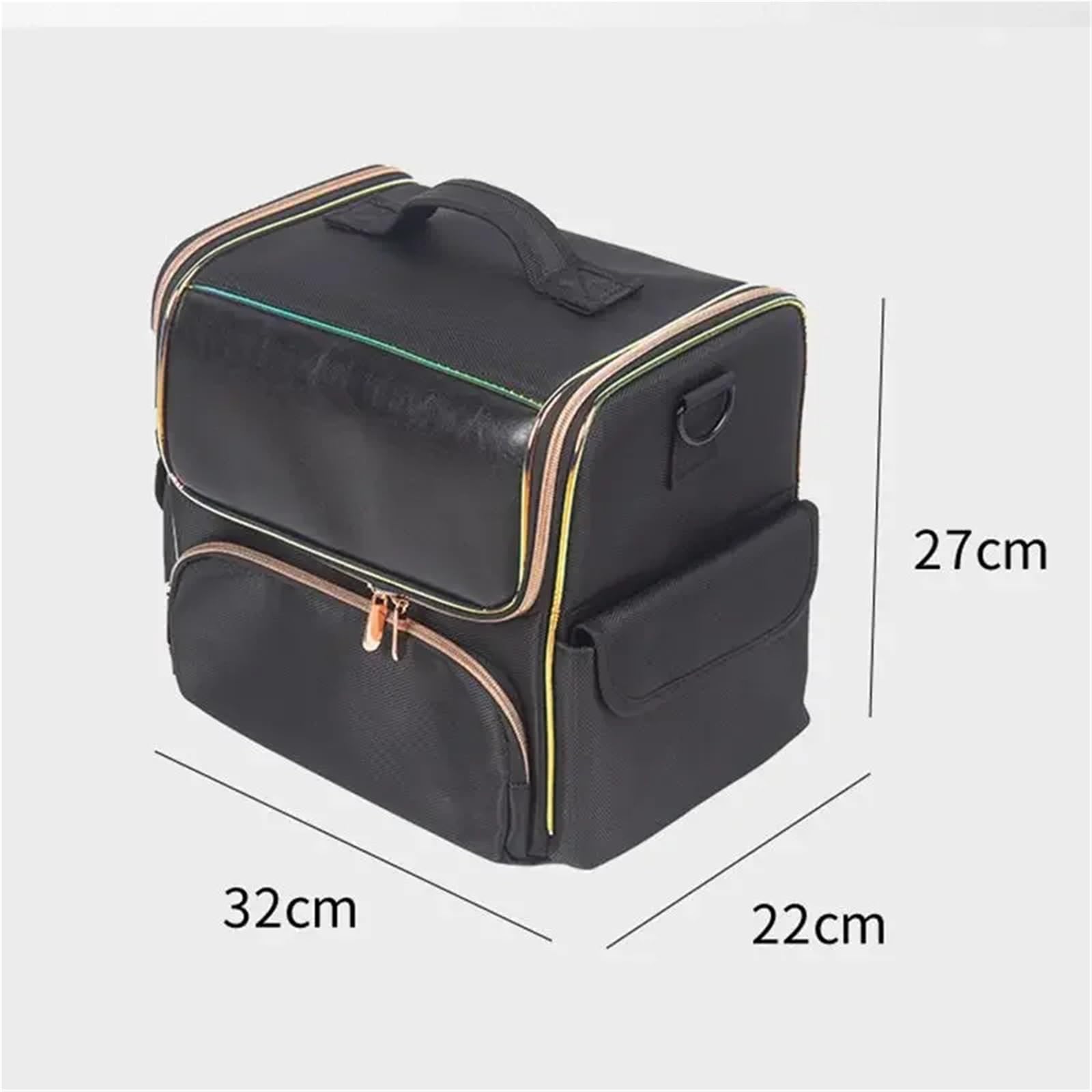 Nagellack Aufbewahrung Make-up-Box, professionelle Schönheit, Kosmetikkoffer, Make-up-Tasche, Nagel, mehrschichtiger Werkzeugkasten, Aufbewahrungsorganisator(Black A)