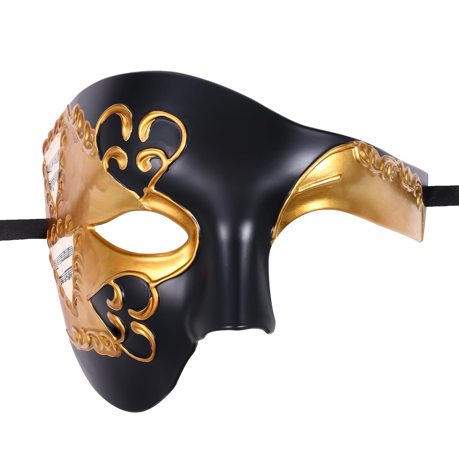 Oidea Masquerade Mask for Men: Vintage Phantom Of The Opera Mask Halloween Costume Prom Venetian Mardi Gras Half Face Party Masks Gold