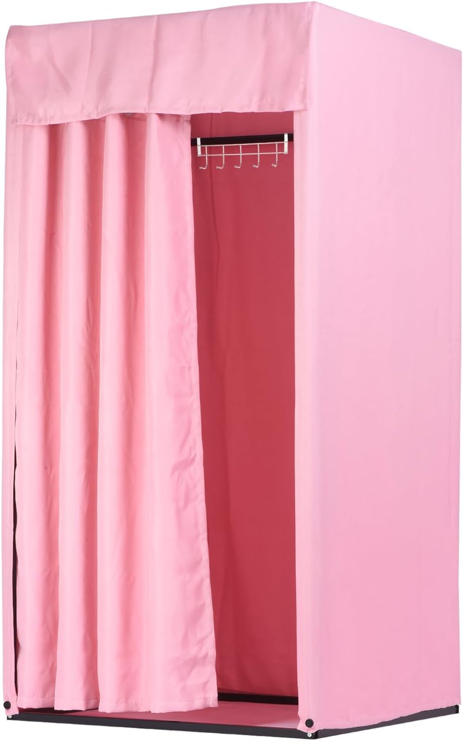 uxcell Fitting Room, 39x39x78 inch Clothing Store Fitting Room with Shading Curtain, Portable Changing Room for Clothing Shop Shopping Centre Office, Pink