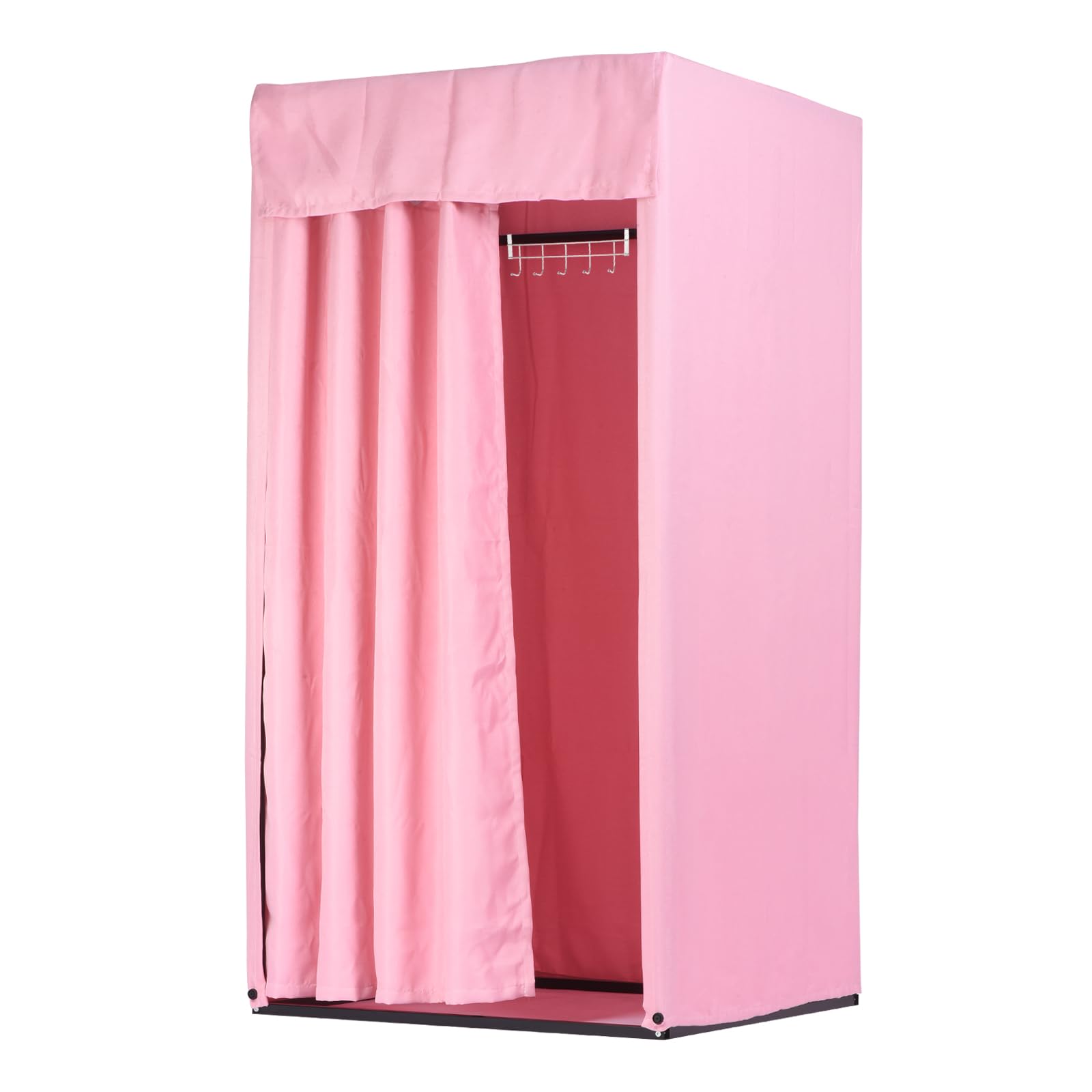 uxcell Fitting Room, 39x39x78 inch Clothing Store Fitting Room with Shading Curtain, Portable Changing Room for Clothing Shop Shopping Centre Office, Pink