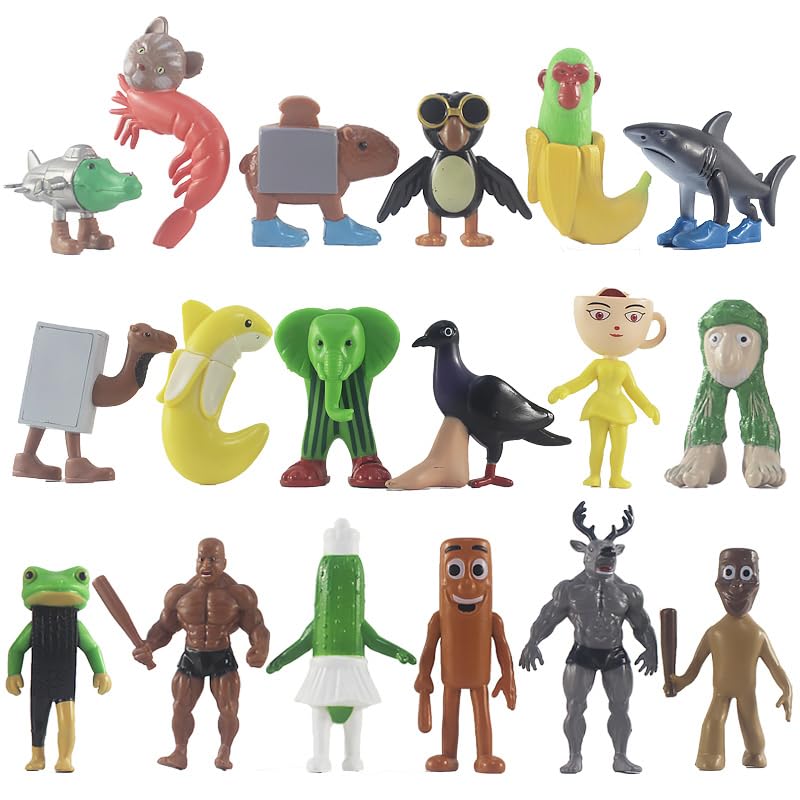 18PCS Italian Brainrot Action Figures Set,1.7-4.5IN Funny Collectible Figures for Kids & Adults,Tralalero Tralala-Inspired,Creative Shark,Monkey and More Toys,Safe Gifts for Fans Ages 6+ (F-18PCS)