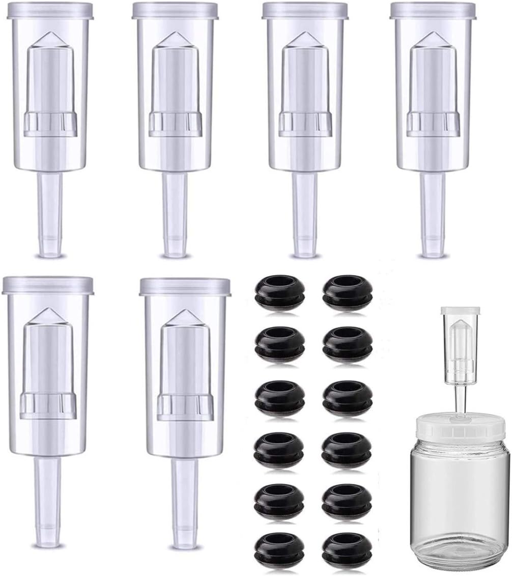 Airlock Set for Fermentation,12 Pieces Silicone Grommets and 6 Pieces Plastic Airlock for Preserving,Brewing, Beer, Wine,Making Wine, Fermenting Sauerkrau, Kimchi