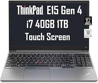 Lenovo ThinkPad E15 Gen 4 15.6" FHD Touchscreen (Intel 12th Gen i7-1255U, 40GB RAM, 1TB PCIe SSD, Full HD IPS) Business Laptop, Backlit Keyboard, Fingerprint, Wi-Fi 6E, 1080P Webcam, Win 11 Pro -2023