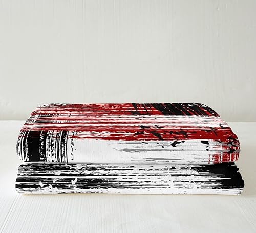 Miniatura 4 de Manfei Manta abstracta moderna de arte abstracto para decoración de habitación de niños y niños, estilo grunge, color rojo, negro, gris, para sofá,