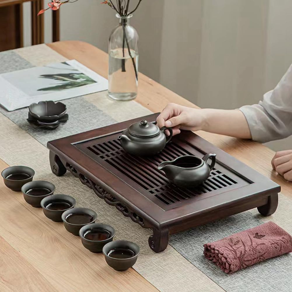 Plateau à thé, Plateau à thé en Bois, Water Storage Set Drawer Household Tea Board Chinese Tea Storage Tray