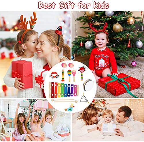 Toddler Musical Instruments, 32PCS 19 Types Wooden Percussion Instruments Toys for Baby Kids 6