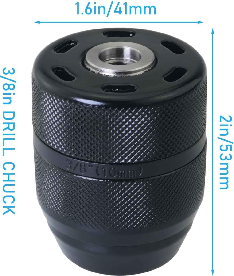 Multi Purpose Drill Chuck 3/8 Keyless Multi Purpose Alloy Drill Chuck Power Tools Drill Chuck Metal Self Locking Ratchet Chuck Power Drill Hammer Jointer Accessories
