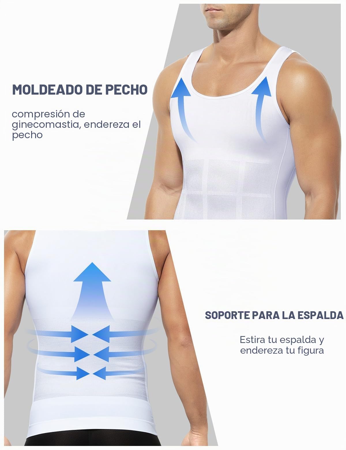 Casey Kevin Camiseta Reductora Hombre Faja Chaleco Camisa de Compresión Slim para Hombres