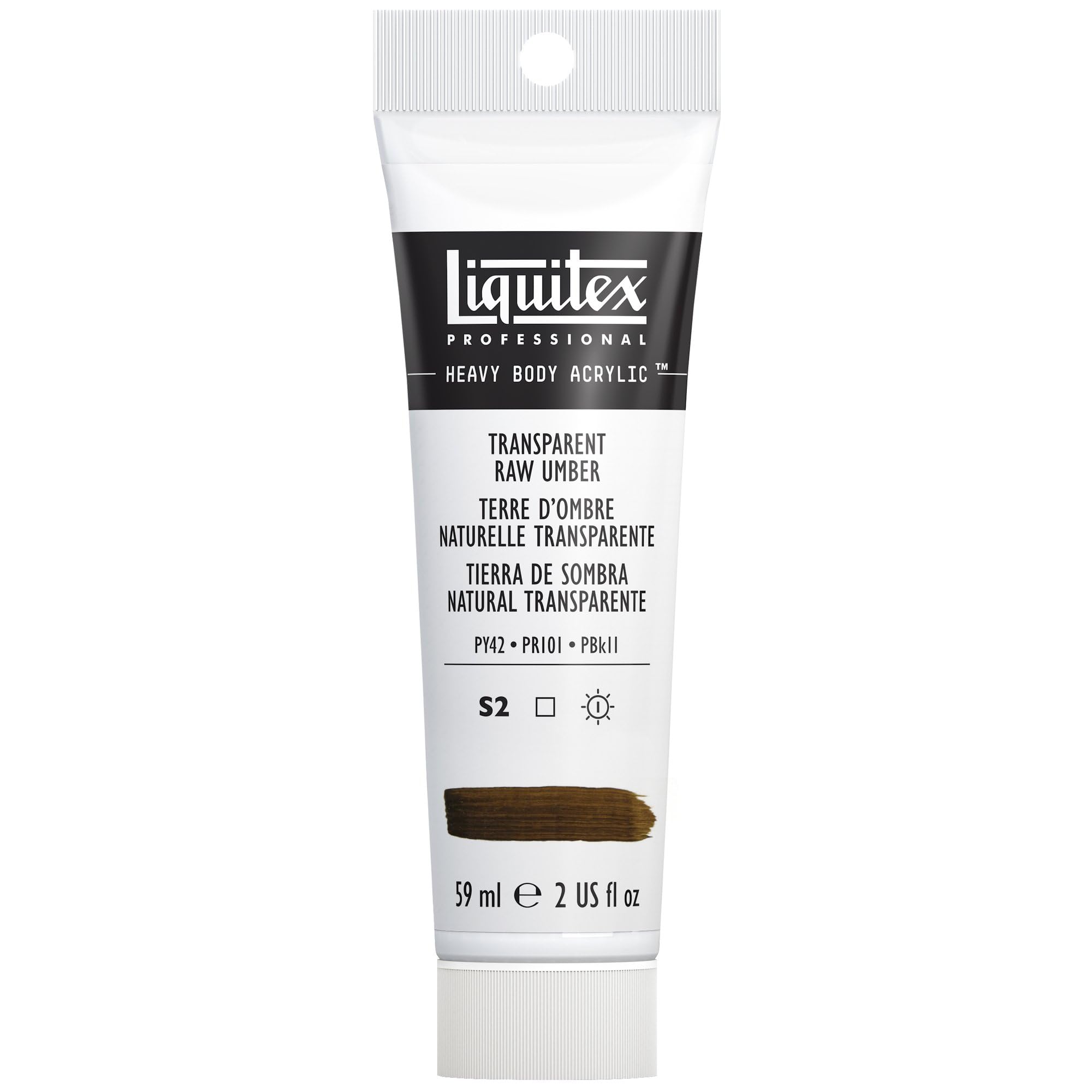 Liquitex 1045333 Professional Heavy Body Acrylfarbe in Künstlerqualität mit ausgezeichneter Lichtechtheit in buttriger Konsistenz, 59ml Tube - Umbra Natur transparent