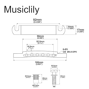 Tune O Matic Guitar Tailpiece/stop Bar In Chrome