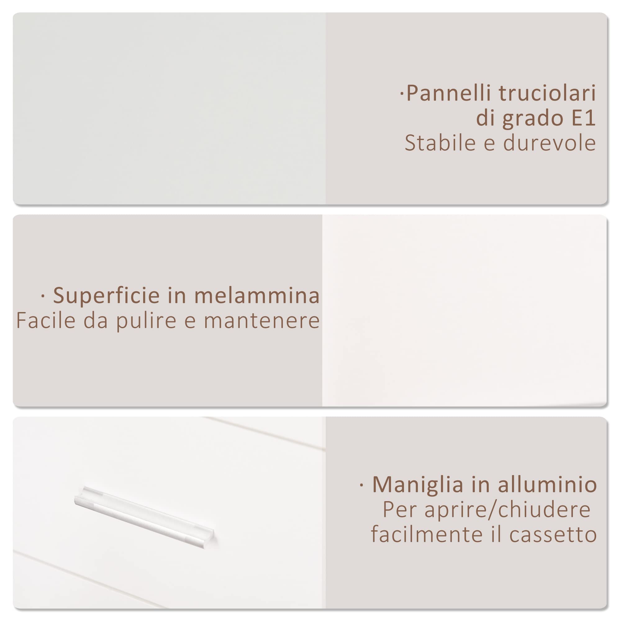 HOMCOM Armadio Moderno Guardaroba 2 Ante con Specchio 80x50x180cm Bianco | 3 Cassetti, Mensole Regolabili, Barra Appendiabiti