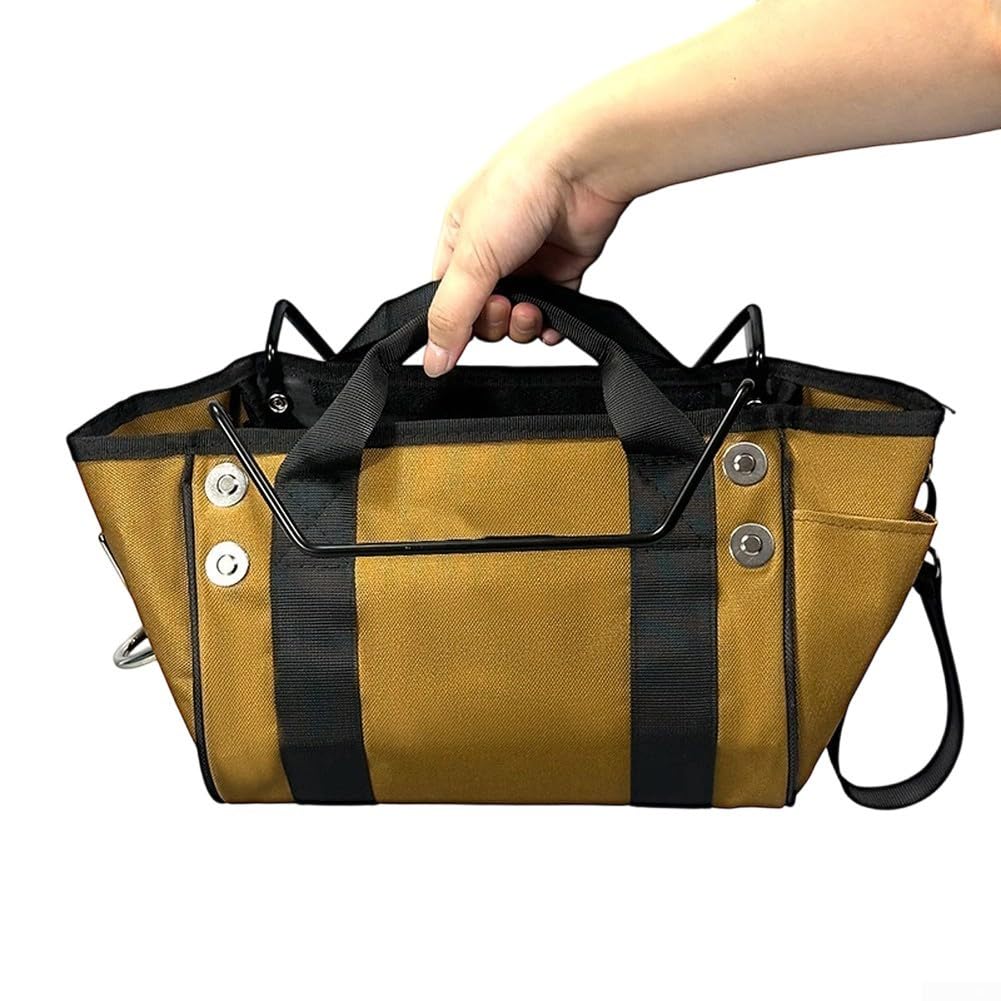 Sac à outils robuste en tissu Oxford 1200D imperméable – Design échelle de fermeture – Solution de rangement spacieuse pour entrepreneurs – Plateau fourre-tout portable
