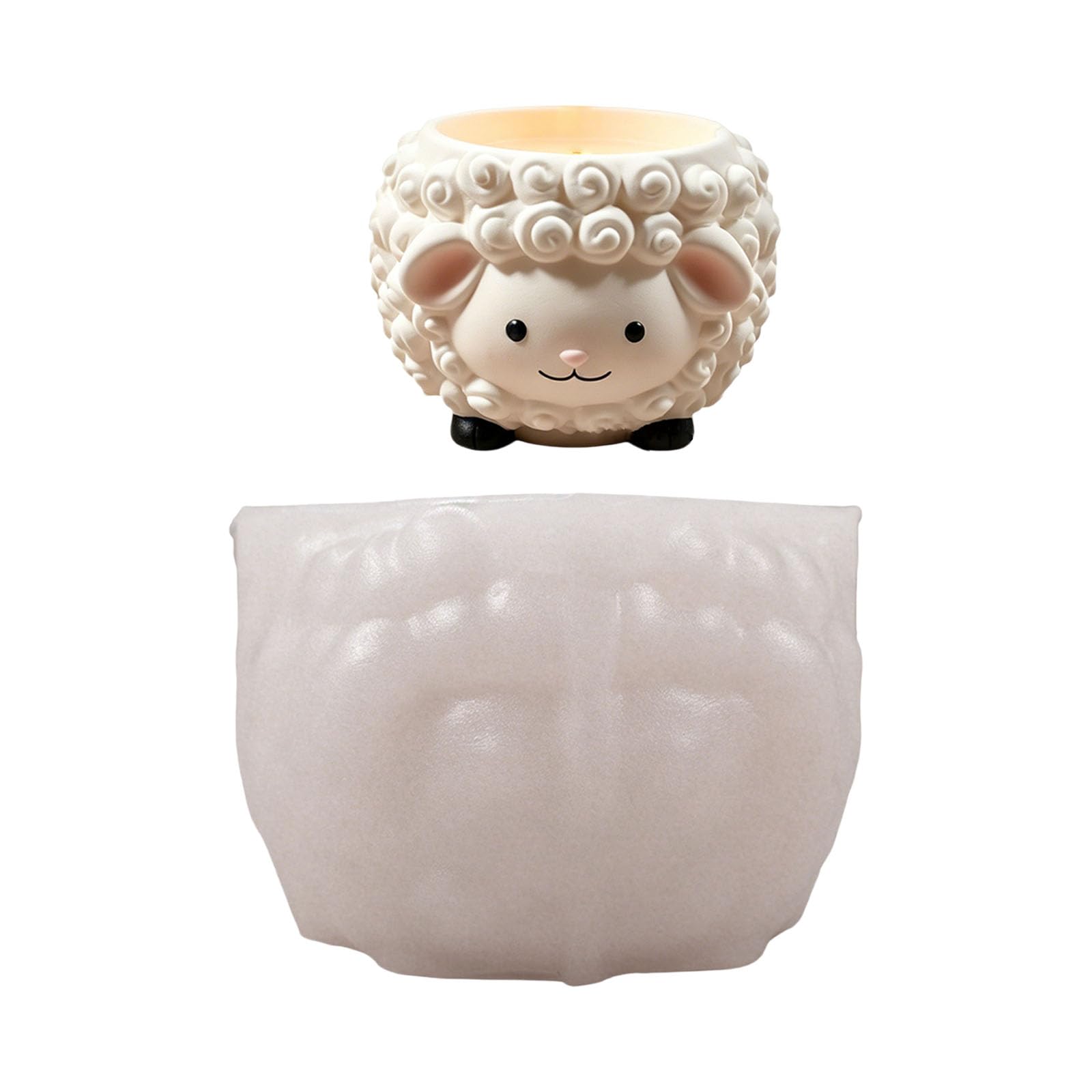 APGLSXY Sheep Shape Silicone Molds for Making Cup Pencil Holder Gypsum Flowerpots Storage Container Resin Casting Cartoon Sheep Cast Elastomer