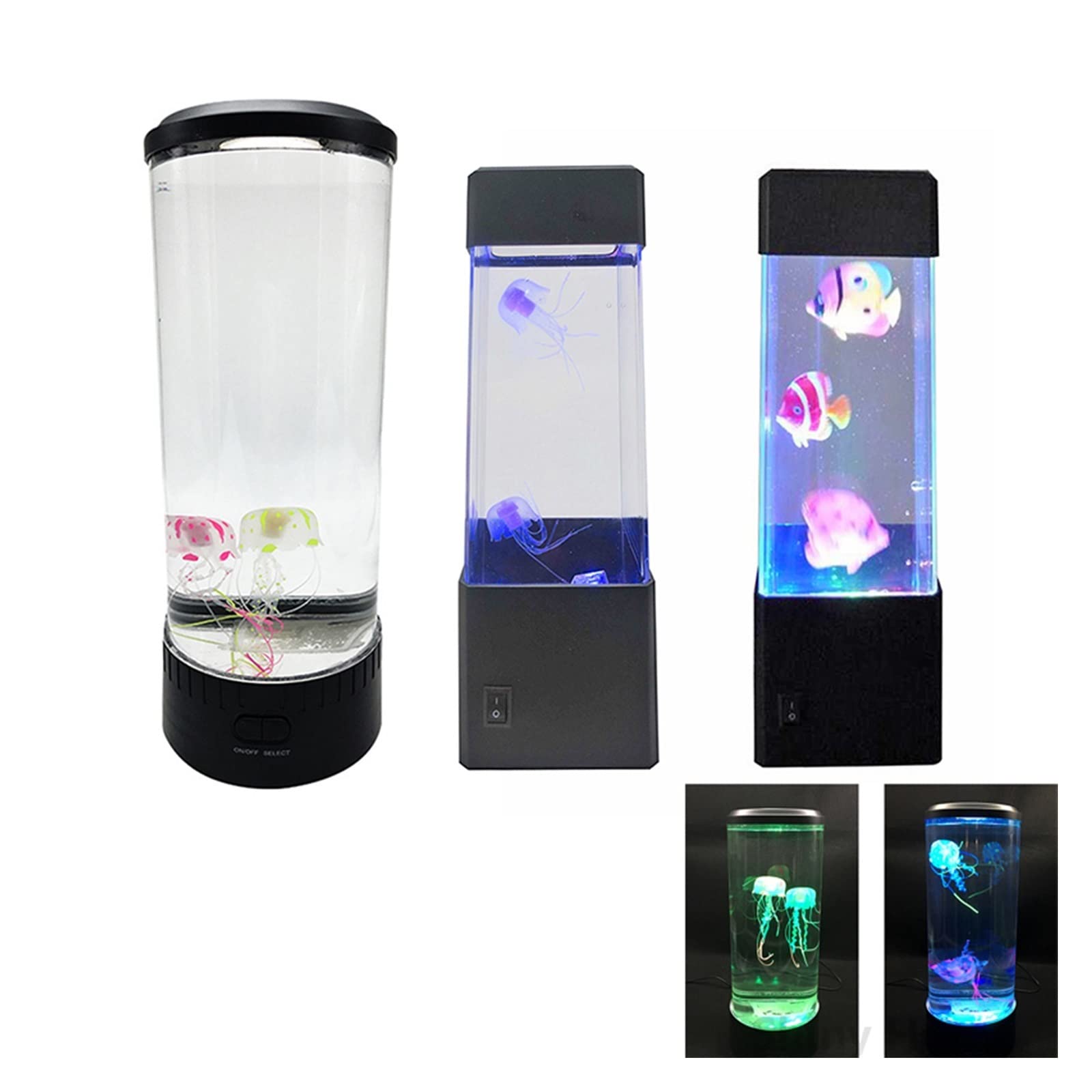 lampa meduzy LED Fantasy Meduza Lampa nocna Lampka nocna Zmiana koloru Zmieniający się Meduza Zbiornik Akwarium Lampa Led Relaksujące Nastrojowe Światła Lampa Lawowa (Kolor: B, Rozmiar: 1)