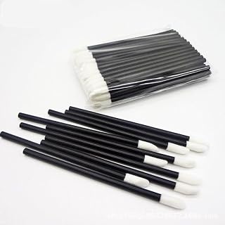 GoWorth 200-Pack Disposable Lip Brushes - Flock-Tipped Lip Gloss Lipstick Applicators, Travel Makeup Wands