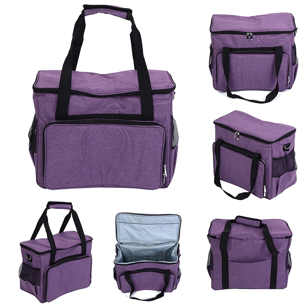 Haofy Funda Antipolvo para Máquina de Coser, Tela Oxford 600D Impermeable, Bolsa de Almacenamiento Multifuncional para Viajes y Uso Doméstico (Purple)
