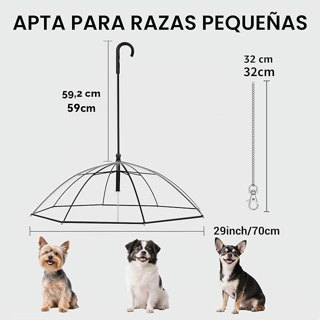 Foto 4 de 8 de Enjoying Correa de Paraguas para Mascotas, Resistente a la Lluvia, a Prueba de Nieve, para Perros pequeños