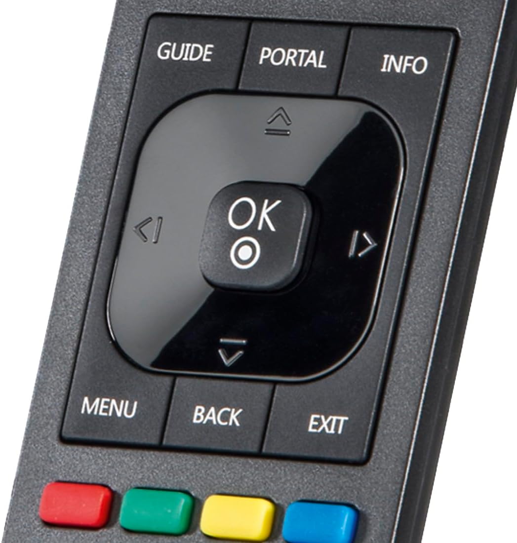 Close-up of the navigation pad with OK button in the center, and surrounding menu, back, exit buttons.