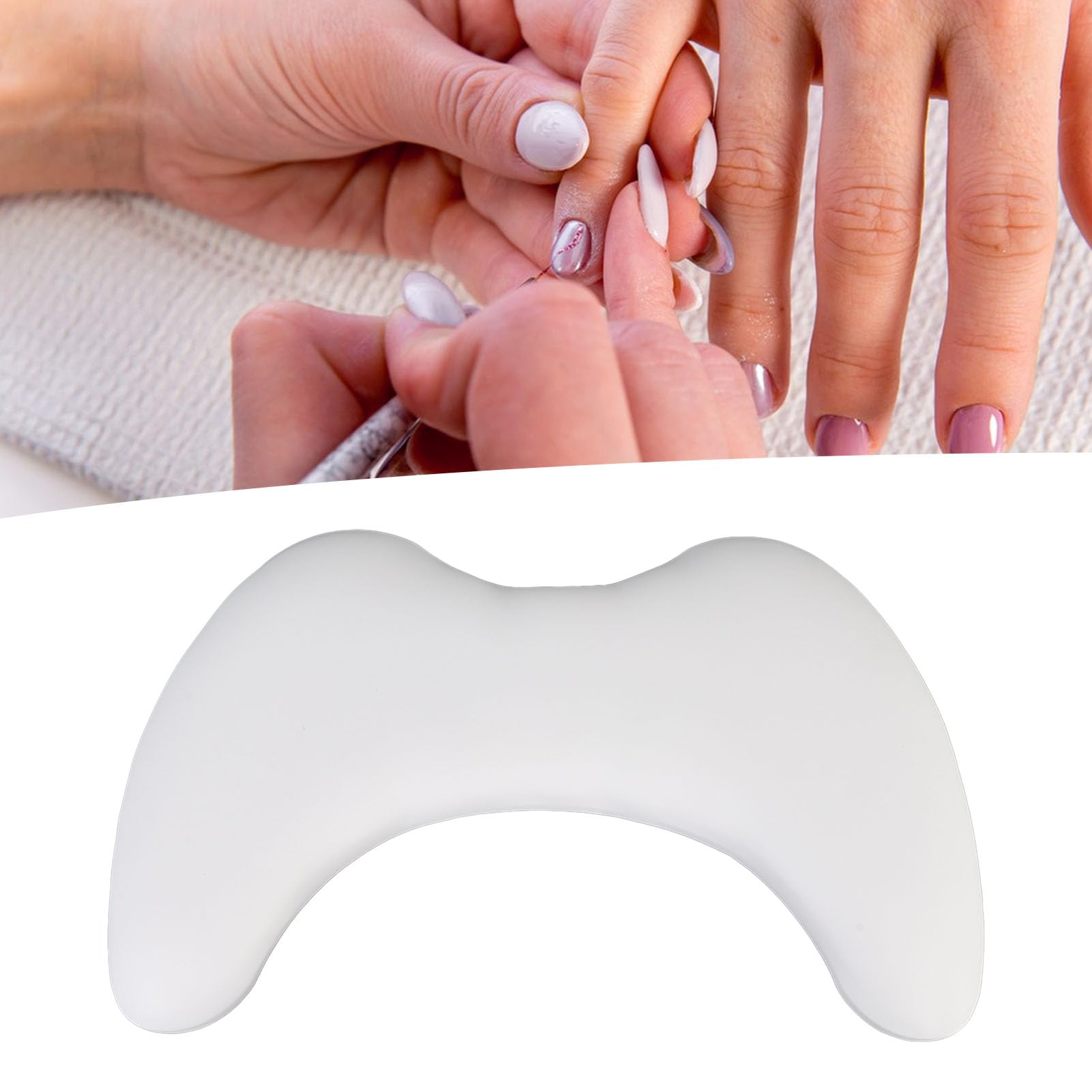 Repose-Main pour Manucure en Cuir PU, Accoudoir Détachable, Oreiller à Main en Forme de U avec Hauteur de Support pour Ongles, Confort et Précision pour la Technique des Ongles