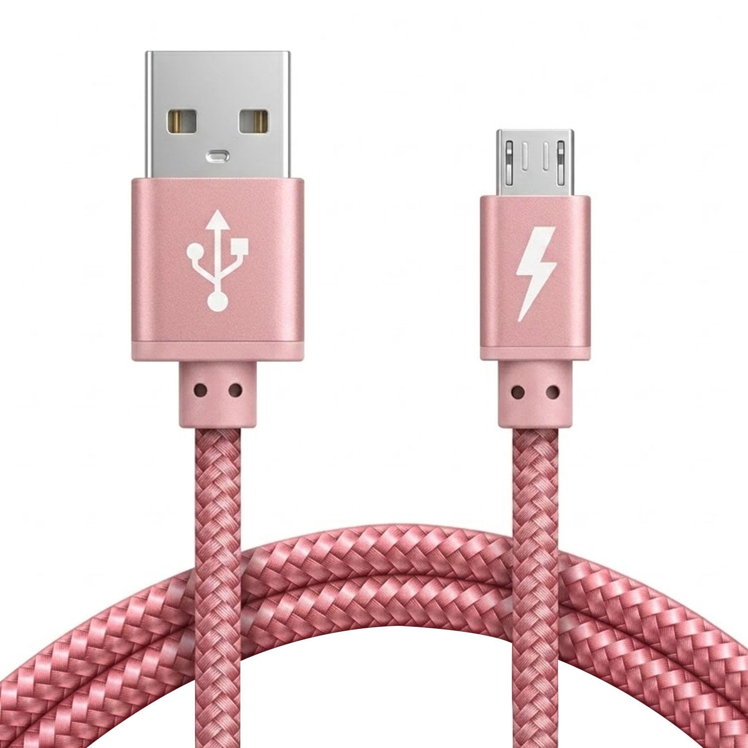iSOUL Micro USB Cable, Rose Gold 2M Android Charger Cable 2.4A Nylon Braided Fast Charging Cables for PS4, Samsung Galaxy S7 S6 S5 J7 J5 J6 J3, Note, LG, Nexus, Nokia, Xbox, HTC,Sony, Kindle Fire