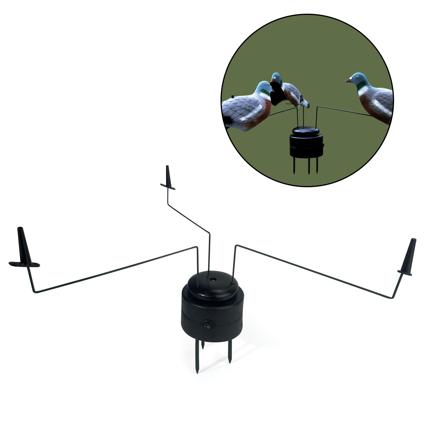 VicBre Palomas rotativas para cebo con capacidad para 3 cebos para palomas, palomas, patos y accesorios de caza al aire libre