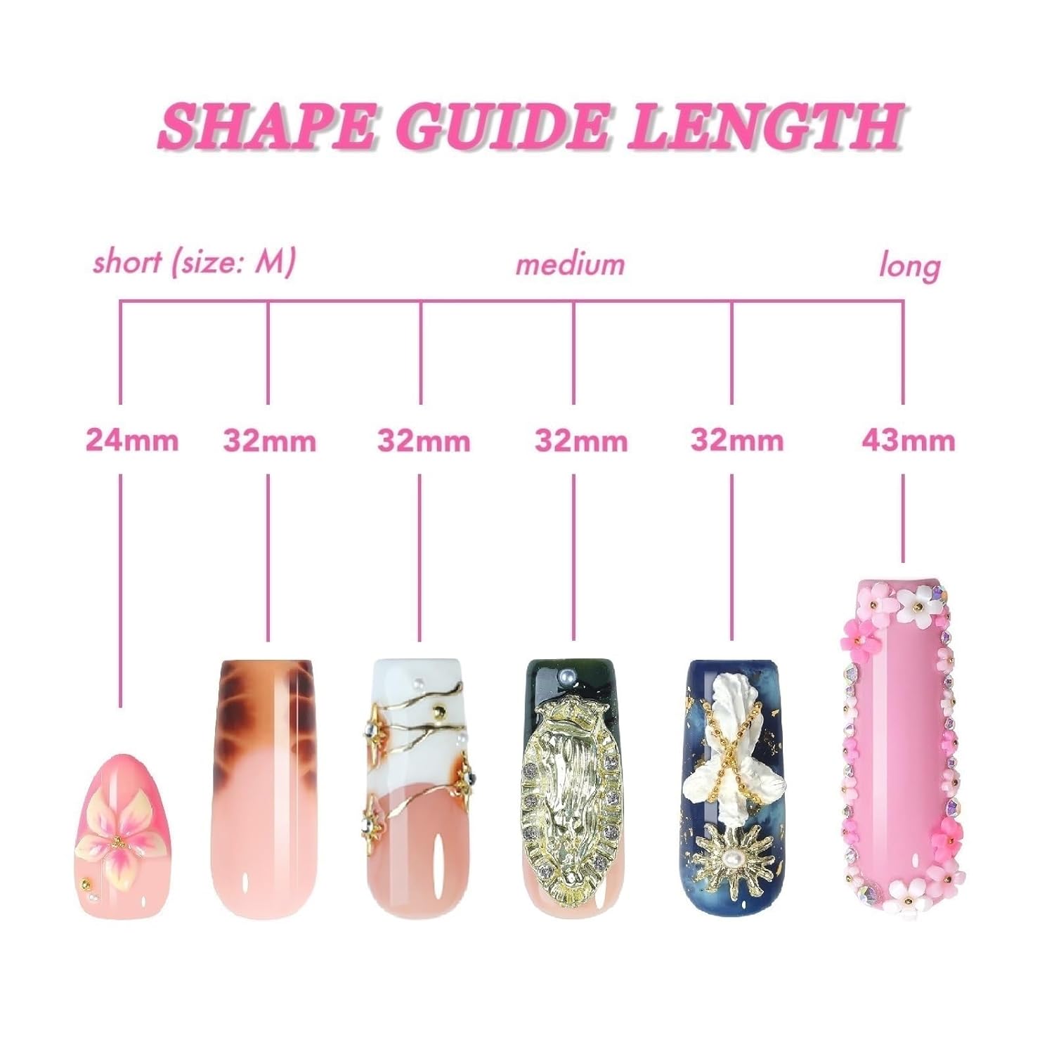 Luxury Gothic Press-On Nails Long Square Shape, Handmade XL Reusable Acrylic Nails with 3D Statue & Cross Charms, Blue Pink Gradient Full Cover Fake Nails for Women