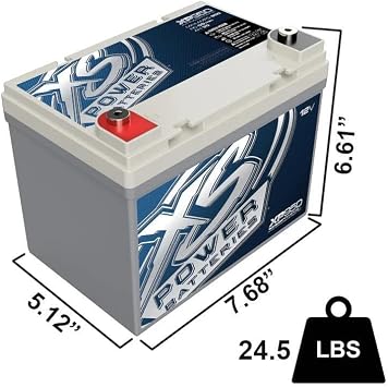 XS Power XP950 950 Amp AGM Secondary Battery with M6 Terminal Hardware - 12 Volt 35Ah 950W Deep Cycle AGM Powercell for Car Audio Stereo Systems - 24.5 lbs, Maintenance Free, Sealed Design