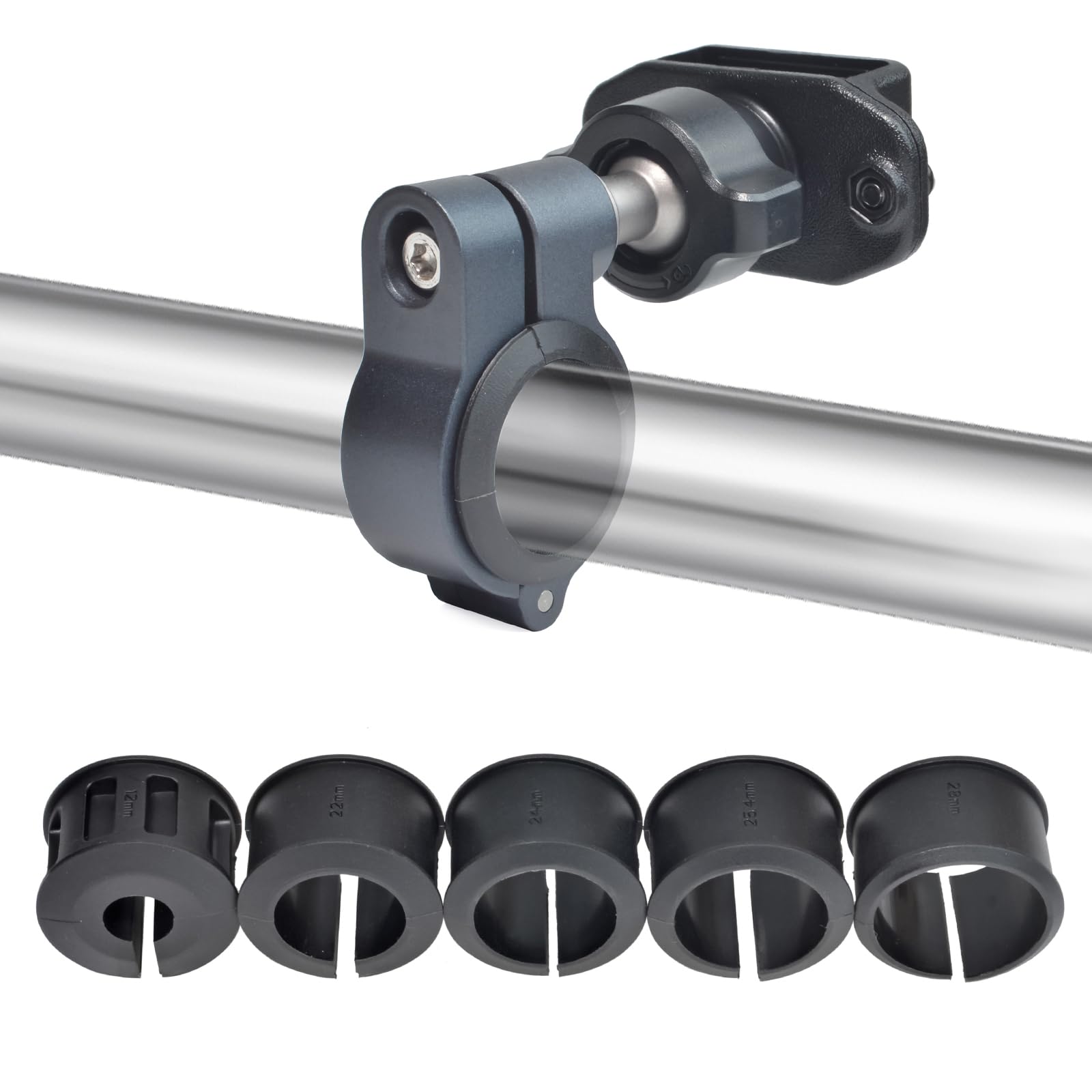 HYSHIKRA Universal Walkie-Talkie Bike Motorcycle Bracket, Horizontal/Vertical Bar Clamp Mounting for BaoFeng Kenwood Motorola Midland Yaesu Cobra