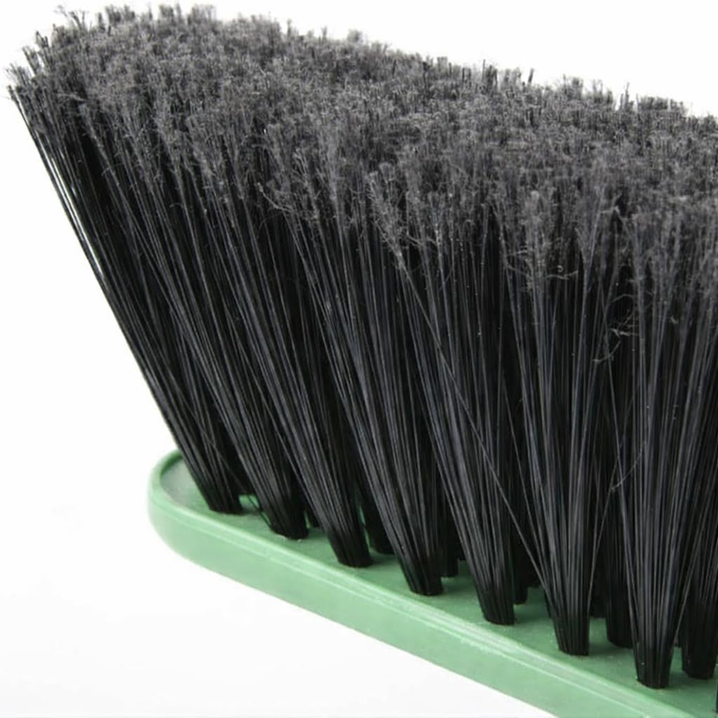 Scopa e Paletta con Manico Lungo 120 cm - Asta in Legno Filettato - Paletta Alzaimmondizia in Plastica - Setole Piumate per Pulizia