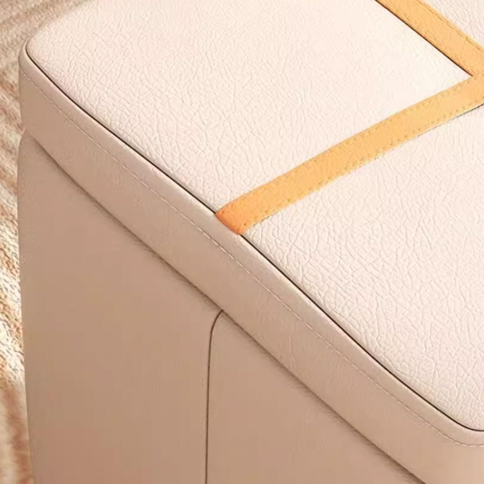 Robusto Ottomani in Poliestere con Cornice in Legno Multifunzionale Pouf ottomane Moderno Sgabello per Soggiorno risparmia Spazio