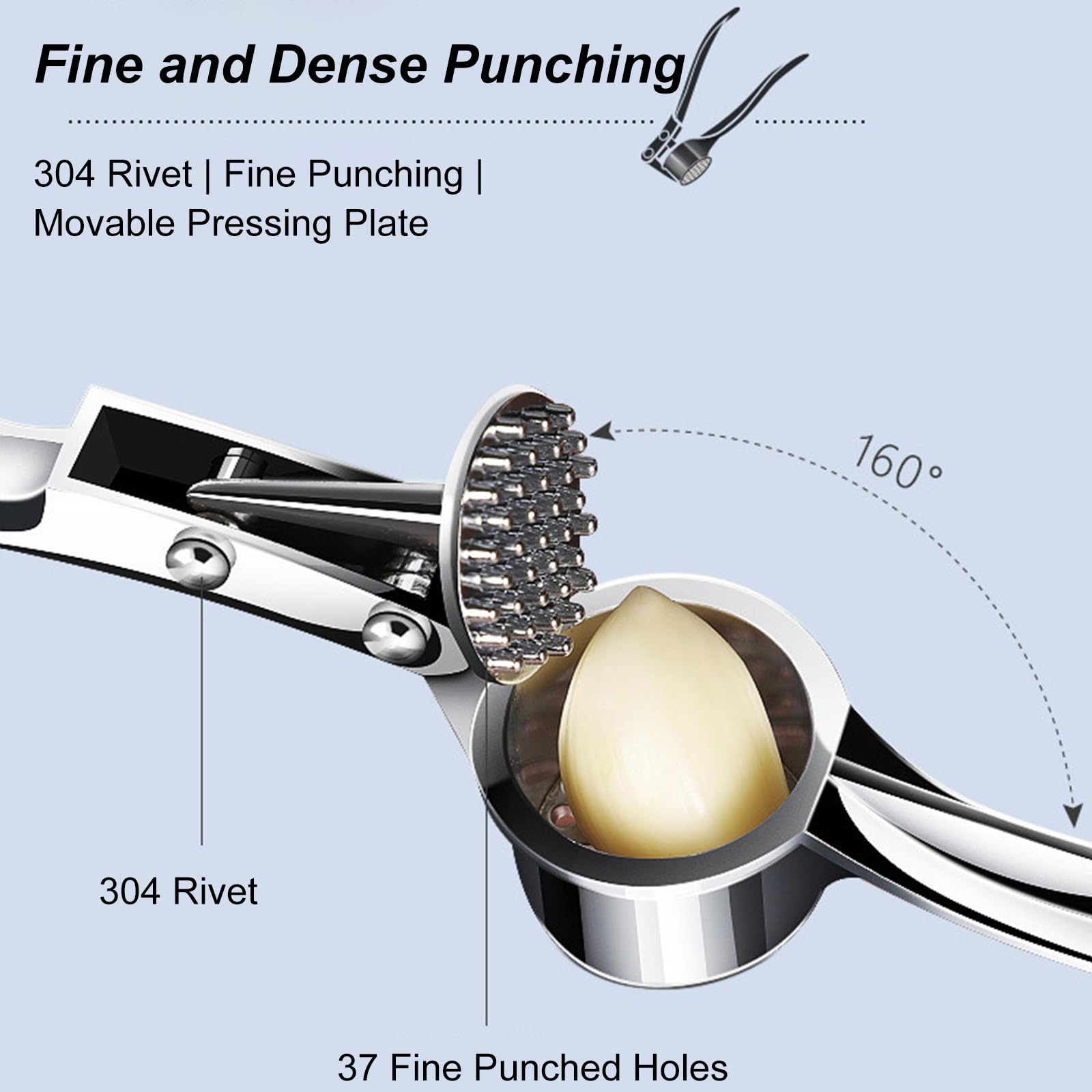 Presse-Ail Circulaire Inox 304 Pro - Écrase-Ail Manuel Ergonomique, Lave-Vaisselle OK