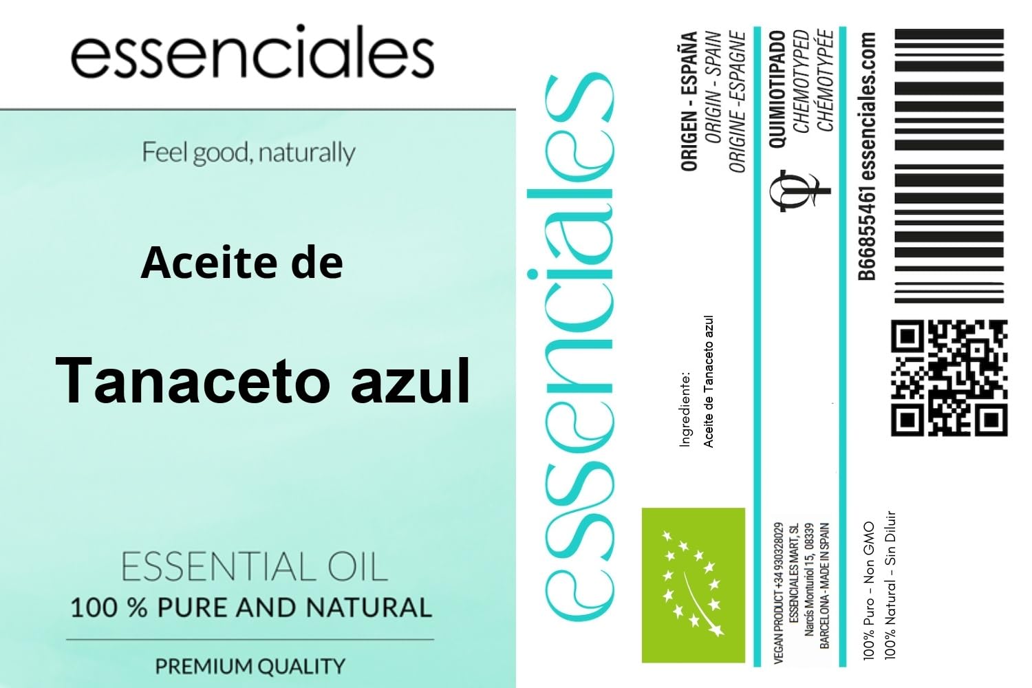 ESSENCIALES Aceite Esencial de Tanaceto azul 10 ml – 100% Puro y Natural – Aroma Herbal Intenso – Ideal para Difusor y Aromaterapia