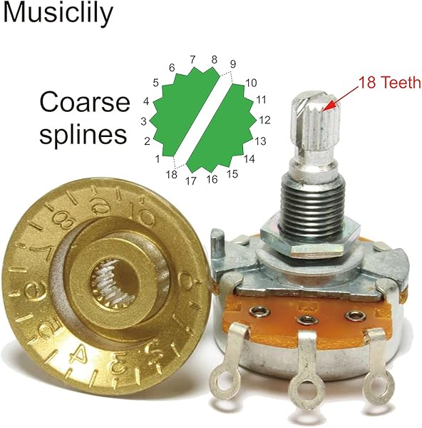 Amazon.co.jp_ Musiclily Proノッチドスピードノブ ミリ規格LP レスポールエレキギター用 、ゴールド (4個セット) _ 楽器・音響機器