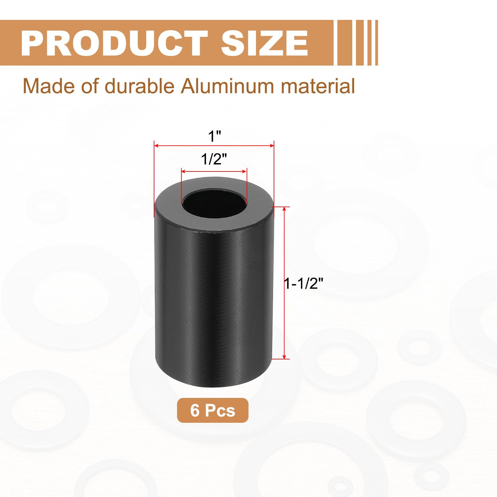 PATIKIL 6PCS Aluminum Spacers - Image 2