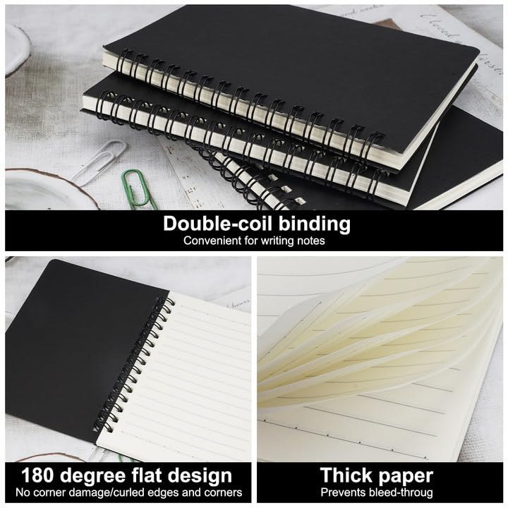 MUKCHAP Confezione da 20 quaderni a spirale formato A6, 60 fogli/120 pagine, blocco note A6 spirale orizzontale, blocco da disegno orizzontale per disegnare, dipingere