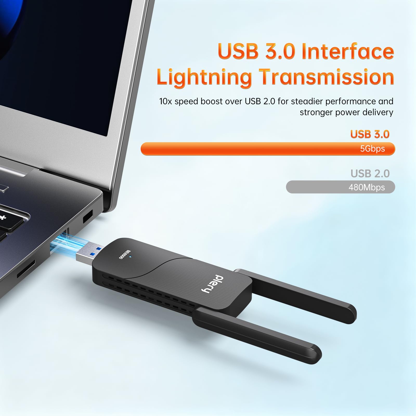 BE6500 Adaptateur WiFi 7 USB pour PC, tri-bande 6 GHz/5 GHz/2,4 GHz