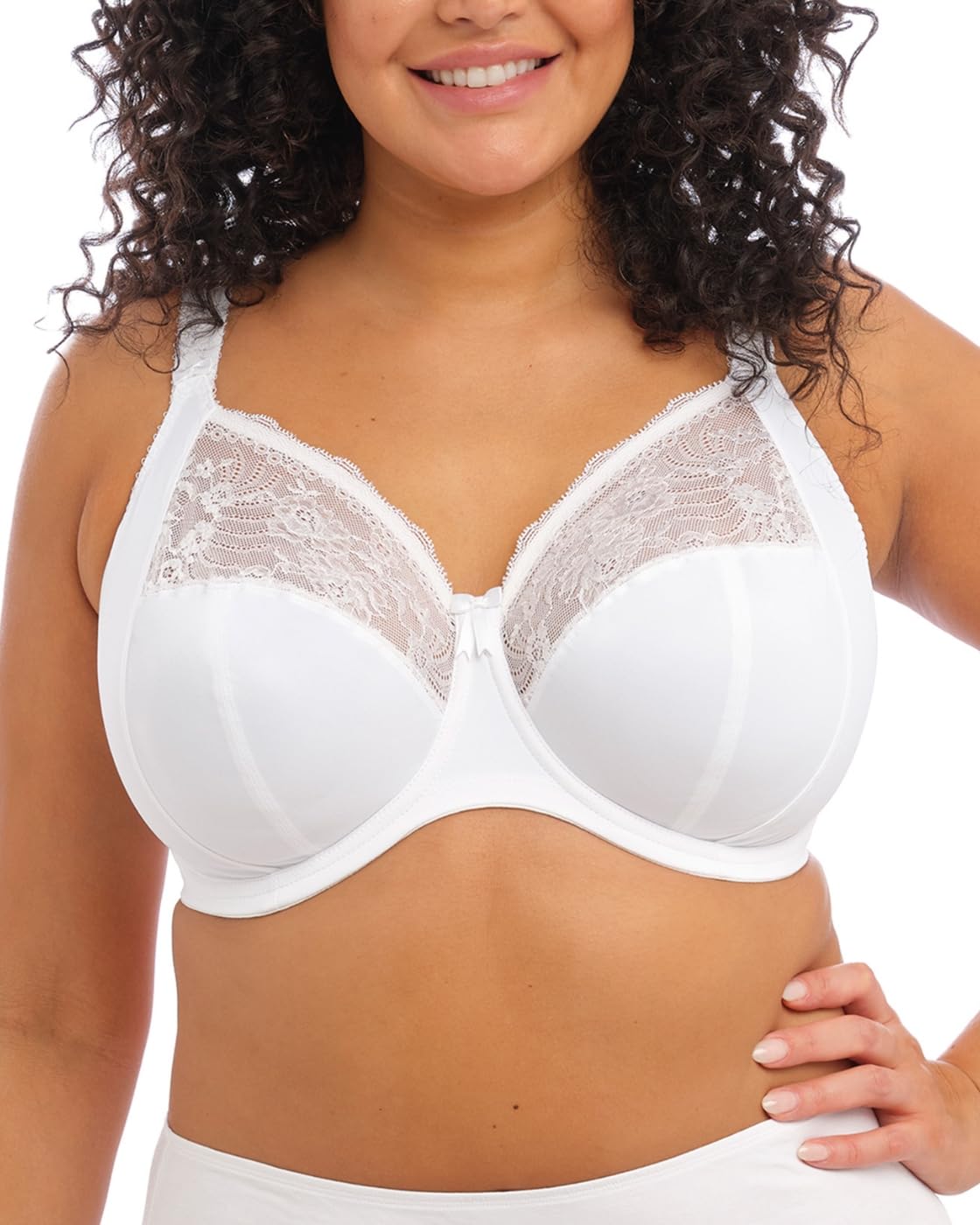 Elomi Morgan Underwired Bra, White, Size 40E, Women