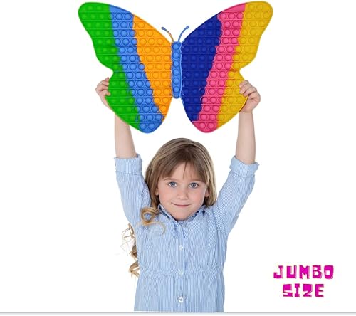 Miniatura 3 de Juguetes sensoriales Jumbo Pop Fidgets de 17.7 in, 17.7 pulgadas, tamaño gigante, de mariposa, para niñas, fiestas de cumpleaños y aulas, juguete