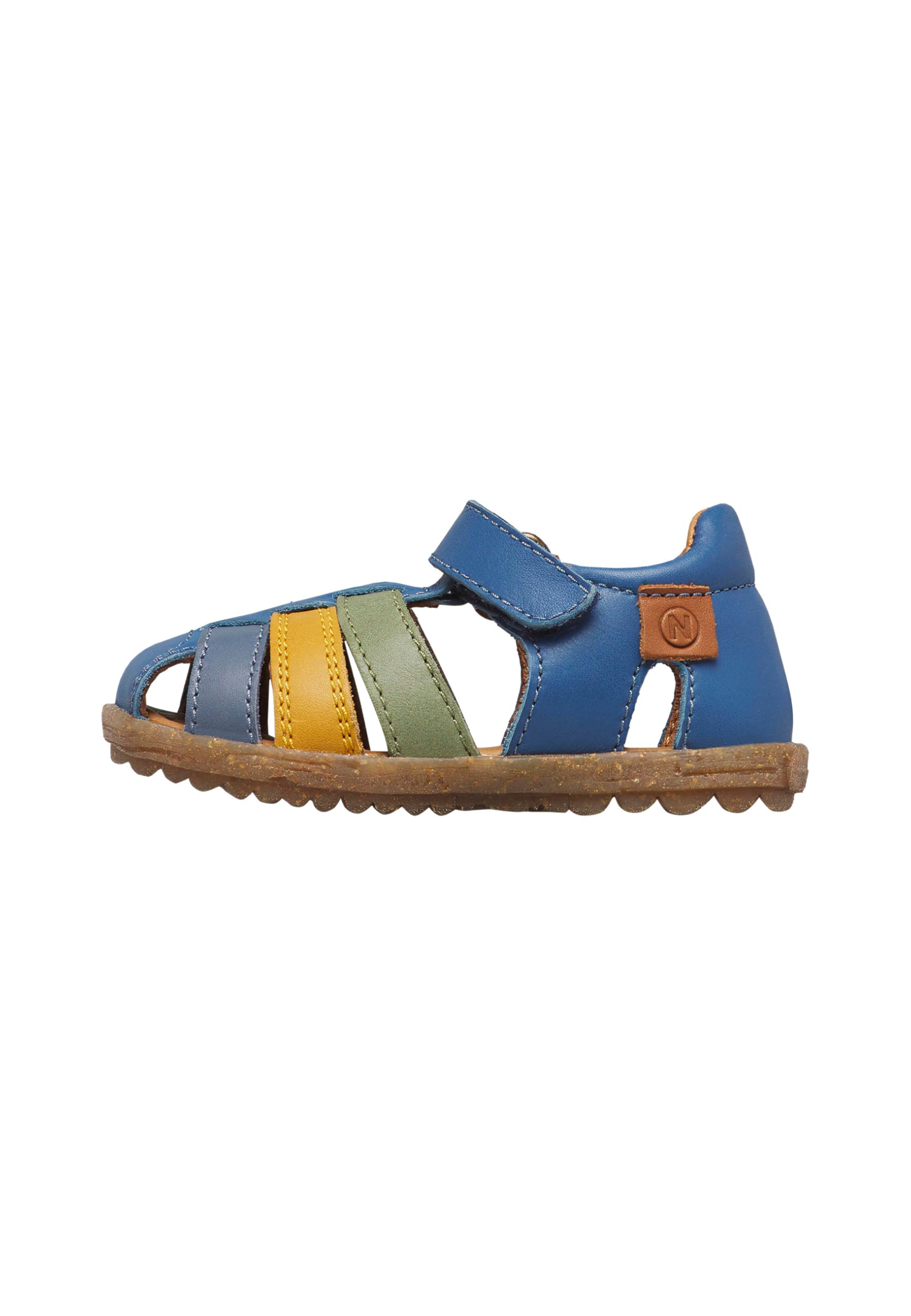 Naturino Halbgeschlossene Sandalen aus Leder, azurblau-Kürbis 21