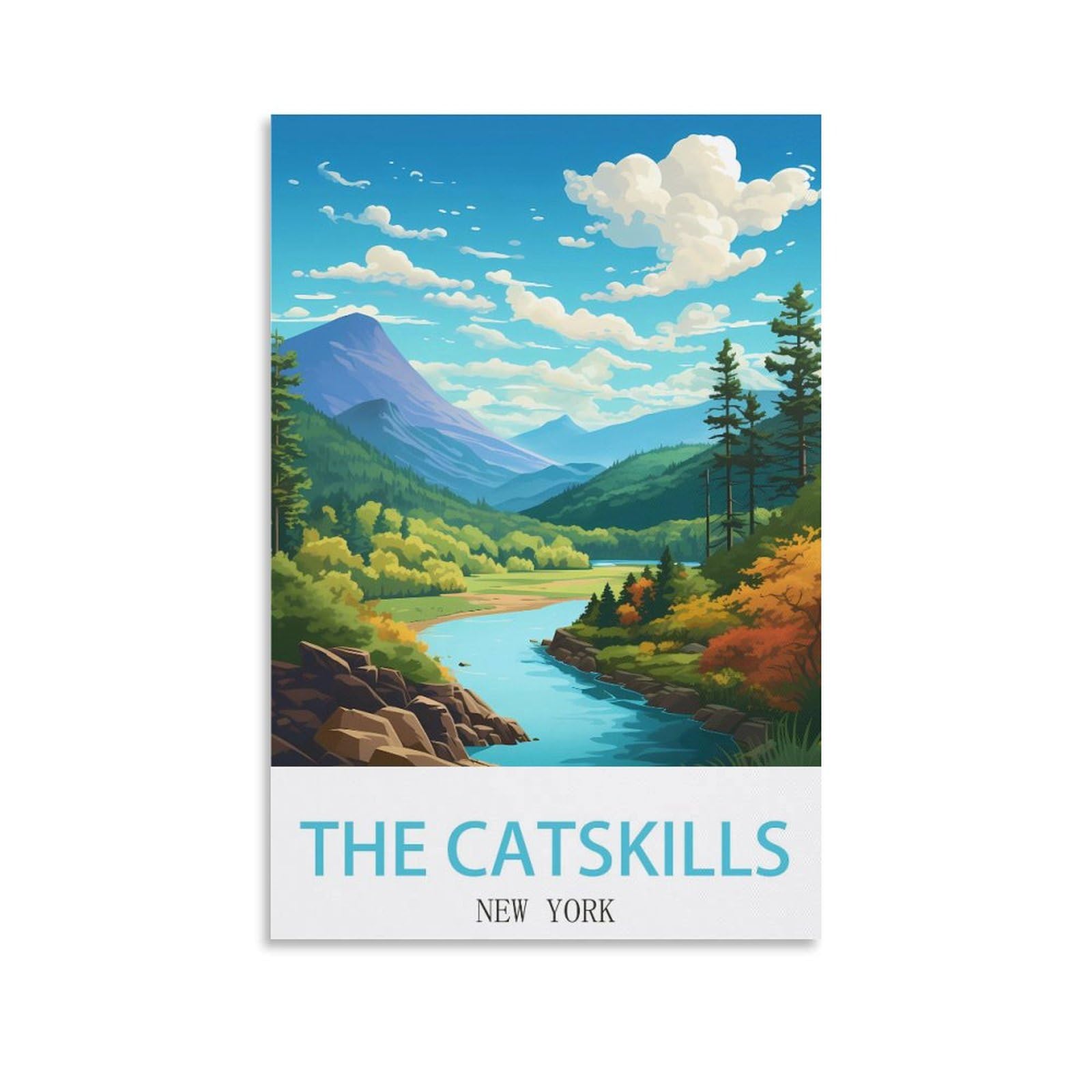 EZMLFA DIY 5D Diamond Painting Kits for Adults,The Catskills New York DIY Diamond Art Kits Gem Painting Crafts for Home Wall Decor 30x40cm