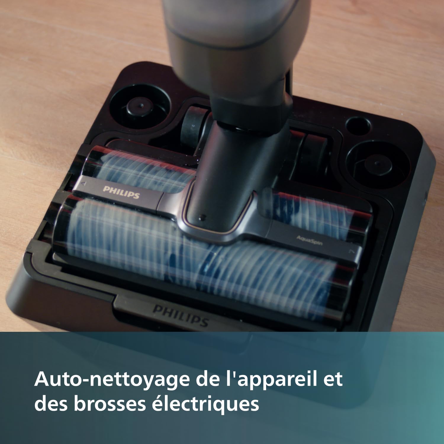 Philips Aspirateur et Serpillière sans Fil Eau et Poussière 9000 Series, Nettoyage Automatique, Jusqu'à 45 Min d'autonomie et 185 m², 3 Modes de Nettoyage, Noir (XW9383/01)