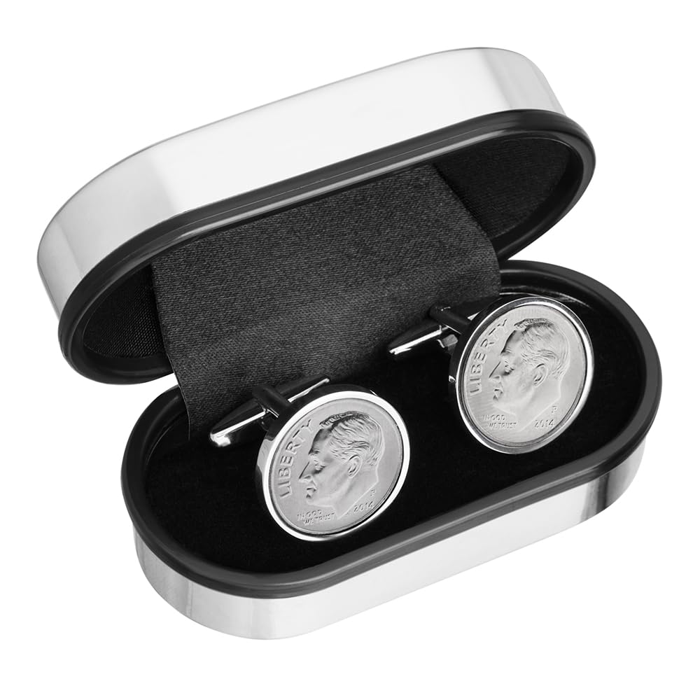 3ème anniversaire de mariage – authentique 2014 pièce de monnaie Boutons de manchette