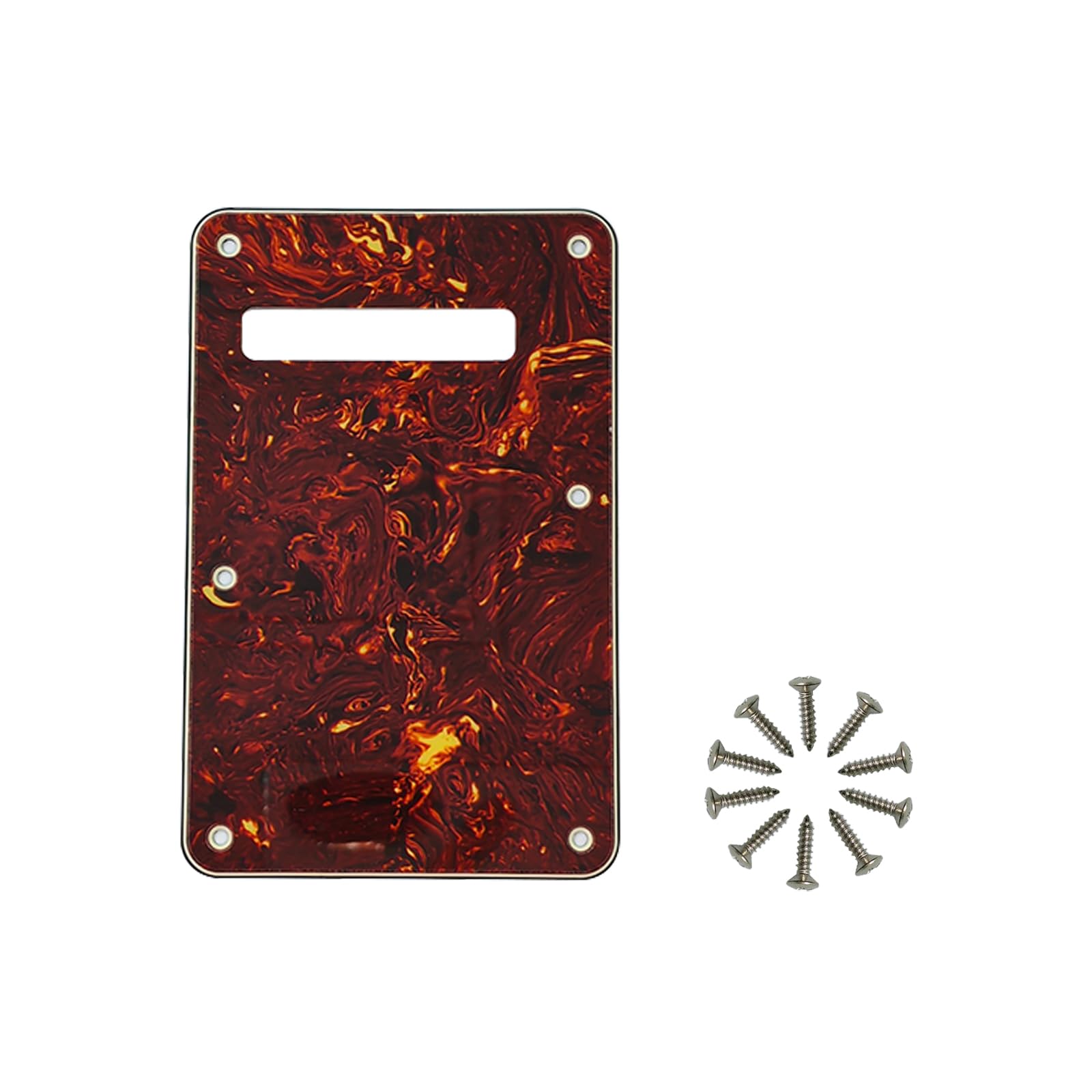 6-Hole Strat Backplate Cavity Cover for Fender, Retro Turtle
