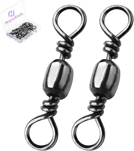 Fishing Barrel Swivels - 50Pcs/100pcs Solid Ring Rolling Swivel Connector swivel